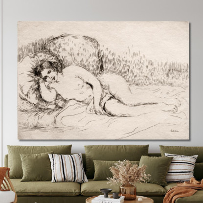 Donna Nuda Sdraiata Pierre-Auguste Renoir par369 quadro stampato su tela