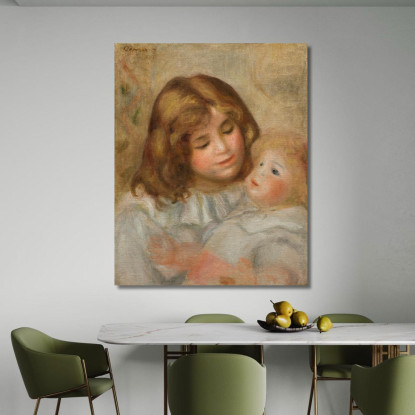 Bambina Con La Sua Bambola Pierre-Auguste Renoir par398 quadro stampato su tela