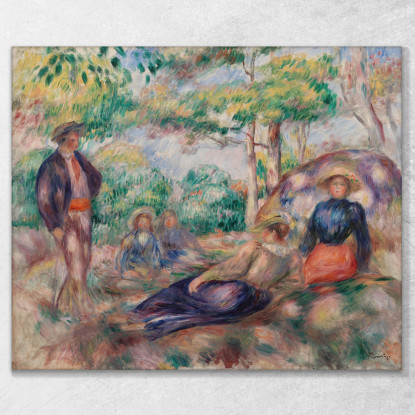 Riposo Nell'Erba Le Repos Sur L Herbe Pierre-Auguste Renoir par432 quadro stampato su tela