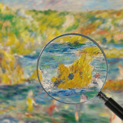 Guernsey Rocks Con Figure Sulla Spiaggia A Guernsey Pierre-Auguste Renoir par435 quadro stampato su tela