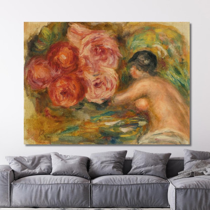 Rose E Studio Di Gabrielle Pierre-Auguste Renoir par439 quadro stampato su tela
