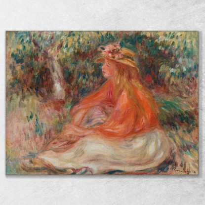 Donna Seduta Pierre-Auguste Renoir par447 quadro stampato su tela