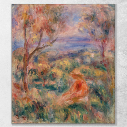 Donna Seduta Con Il Mare In Lontananza Pierre-Auguste Renoir par448 quadro stampato su tela