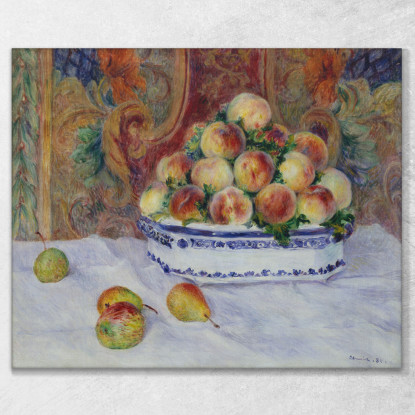Natura Morta Con Pesche Pierre-Auguste Renoir par459 quadro stampato su tela