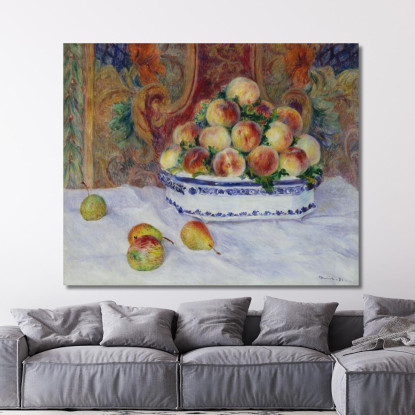 Natura Morta Con Pesche Pierre-Auguste Renoir par459 quadro stampato su tela