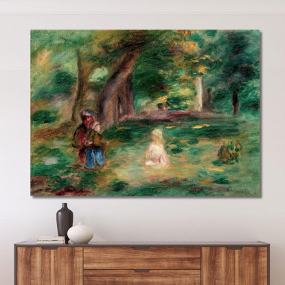 Tre Figure In Un Paesaggio Pierre-Auguste Renoir par484 quadro stampato su tela