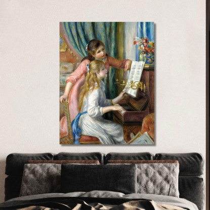 Due Giovani Ragazze Al Pianoforte Pierre-Auguste Renoir par487 quadro stampato su tela