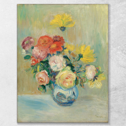 Vaso Di Rose E Dalie Pierre-Auguste Renoir par495 quadro stampato su tela