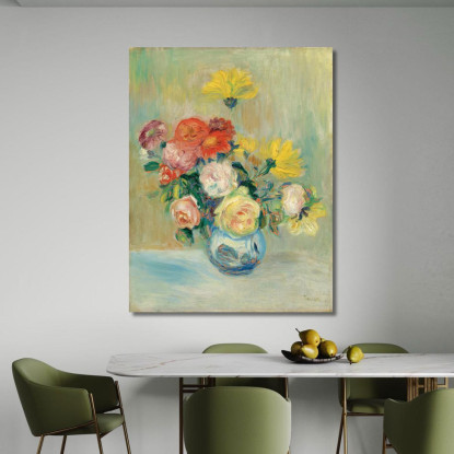 Vaso Di Rose E Dalie Pierre-Auguste Renoir par495 quadro stampato su tela