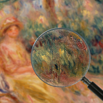 Donna In Rosa E Giallo In Un Paesaggio Pierre-Auguste Renoir par513 quadro stampato su tela