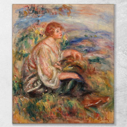 Donna In Camicetta Di Tulle E Gonna Nera Pierre-Auguste Renoir par514 quadro stampato su tela