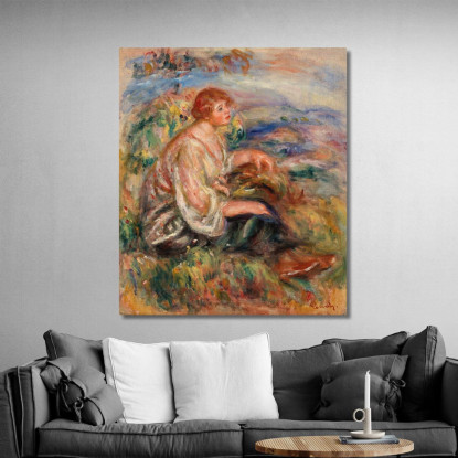 Donna In Camicetta Di Tulle E Gonna Nera Pierre-Auguste Renoir par514 quadro stampato su tela