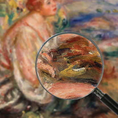 Donna In Camicetta Di Tulle E Gonna Nera Pierre-Auguste Renoir par514 quadro stampato su tela