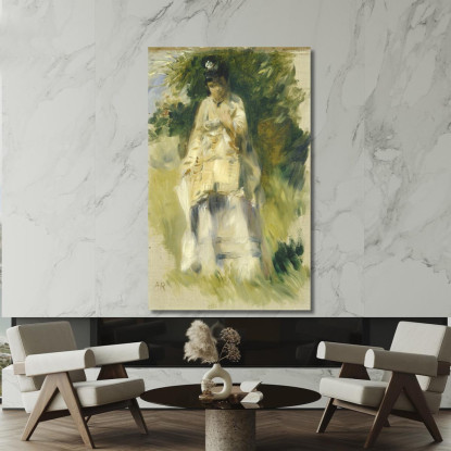 Donna In Piedi Accanto A Un Albero Pierre-Auguste Renoir par516 quadro stampato su tela