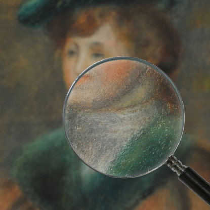 Giovane Donna Con Un Cappello Verde Pierre-Auguste Renoir par529 quadro stampato su tela