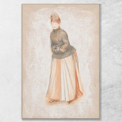 Giovane Donna Con Un Manicotto Pierre-Auguste Renoir par532 quadro stampato su tela