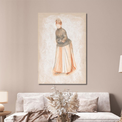 Giovane Donna Con Un Manicotto Pierre-Auguste Renoir par532 quadro stampato su tela