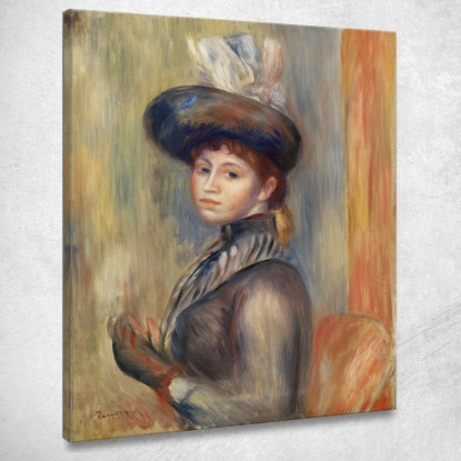 Ragazza In Grigio-Blu Pierre-Auguste Renoir par566 quadro stampato su tela