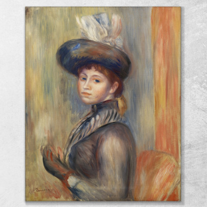 Ragazza In Grigio-Blu Pierre-Auguste Renoir par566 quadro stampato su tela