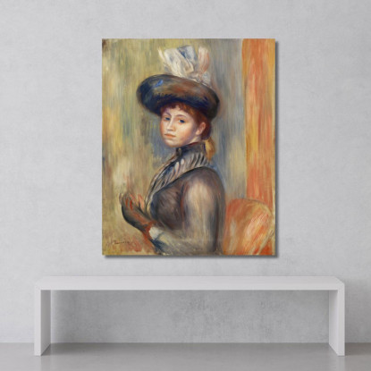 Ragazza In Grigio-Blu Pierre-Auguste Renoir par566 quadro stampato su tela