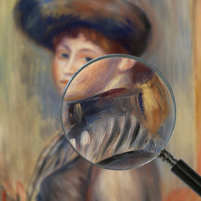 Ragazza In Grigio-Blu Pierre-Auguste Renoir par566 quadro stampato su tela