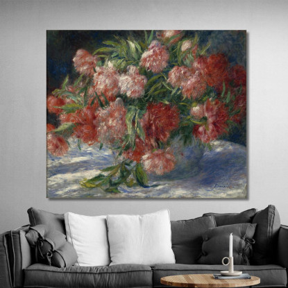 Peonie Pierre-Auguste Renoir par586 quadro stampato su tela