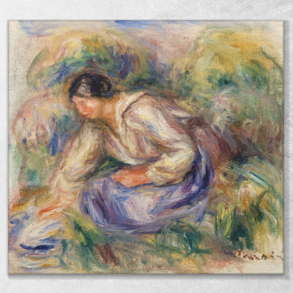 Donna In Gonna Blu Pierre-Auguste Renoir par613 quadro stampato su tela