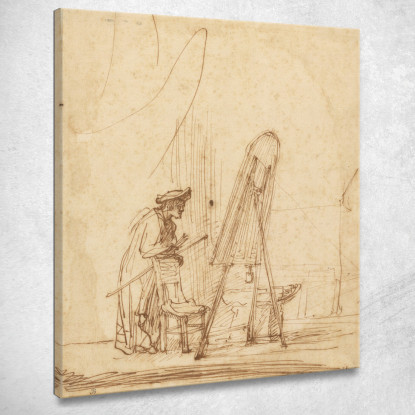 Un Artista Nel Suo Studio Rembrandt van Rijn rvr16 quadro stampato su tela