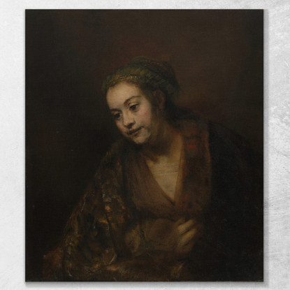 Hendrickje Stoffels Rembrandt van Rijn rvr62 quadro stampato su tela
