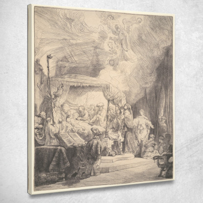 La Morte Della Vergine 2 Rembrandt van Rijn rvr215 quadro stampato su tela
