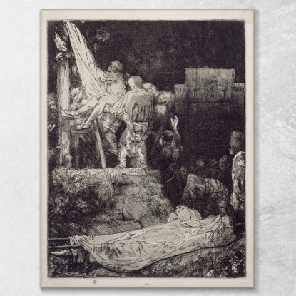 La Deposizione Dalla Croce Alla Luce Delle Fiaccole Rembrandt van Rijn rvr217 quadro stampato su tela