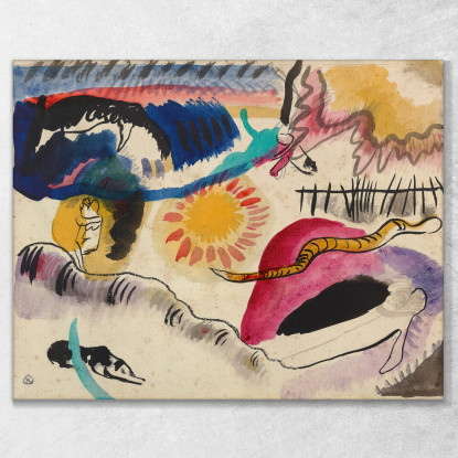 Acquerello N. 3 Giardino Dell'Amore Wassily Kandinsky wk12 quadro stampato su tela
