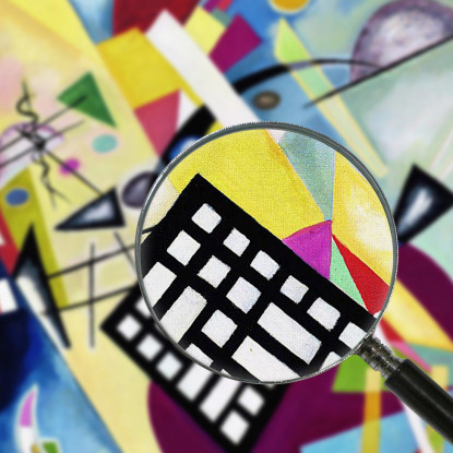 Griglia Nera Wassily Kandinsky wk20 quadro stampato su tela