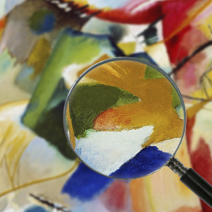 Dipinto Con Green Center Wassily Kandinsky wk182 quadro stampato su tela