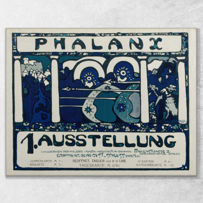 Manifesto Per La Prima Mostra Della Phalanx Wassily Kandinsky wk189 quadro stampato su tela