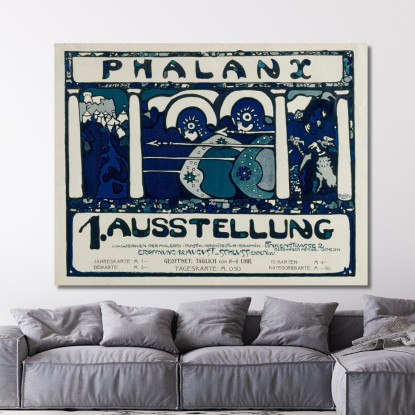 Manifesto Per La Prima Mostra Della Phalanx Wassily Kandinsky wk189 quadro stampato su tela