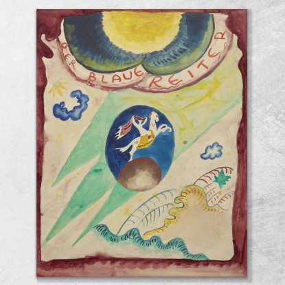 Disegno Per La Copertina Dell'Almanacco The Blue Rider Iii Wassily Kandinsky wk265 quadro stampato su tela