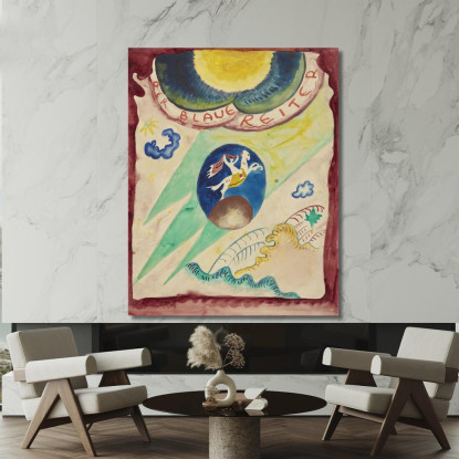 Disegno Per La Copertina Dell'Almanacco The Blue Rider Iii Wassily Kandinsky wk265 quadro stampato su tela