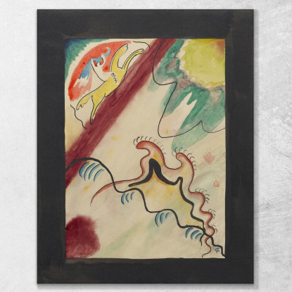 Disegno Per La Copertina Dell'Almanacco The Blue Rider Viiii Wassily Kandinsky wk269 quadro stampato su tela