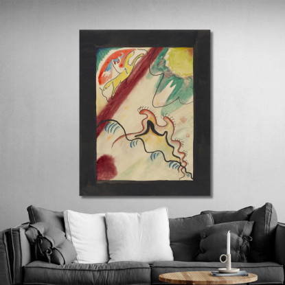 Disegno Per La Copertina Dell'Almanacco The Blue Rider Viiii Wassily Kandinsky wk269 quadro stampato su tela