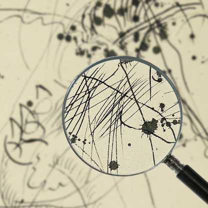 Disegno Secondo Macchia Blu Wassily Kandinsky wk279 quadro stampato su tela