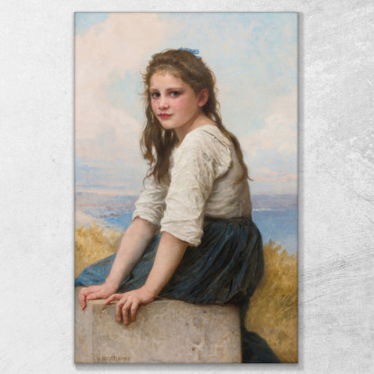 In Riva Al Mare William Bouguereau wbg13 quadro stampato su tela