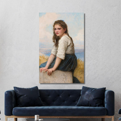 In Riva Al Mare William Bouguereau wbg13 quadro stampato su tela