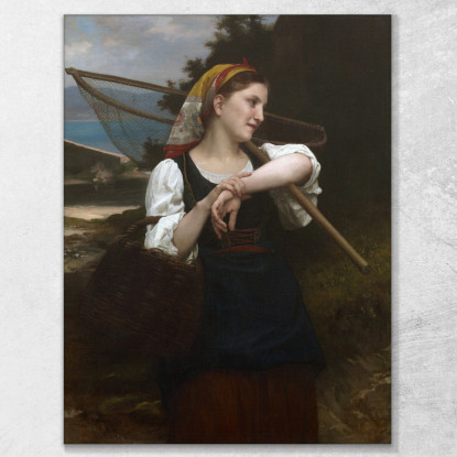 Figlia Del Pescatore William Bouguereau wbg30 quadro stampato su tela