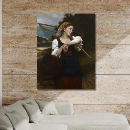 Figlia Del Pescatore William Bouguereau wbg30 quadro stampato su tela