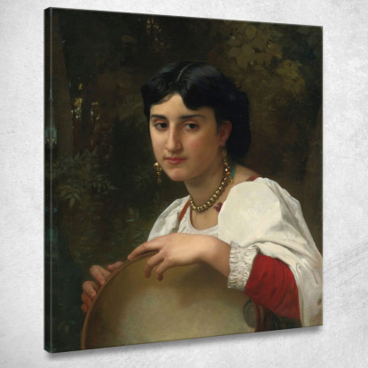 Tamburello Italiano William Bouguereau wbg51 quadro stampato su tela