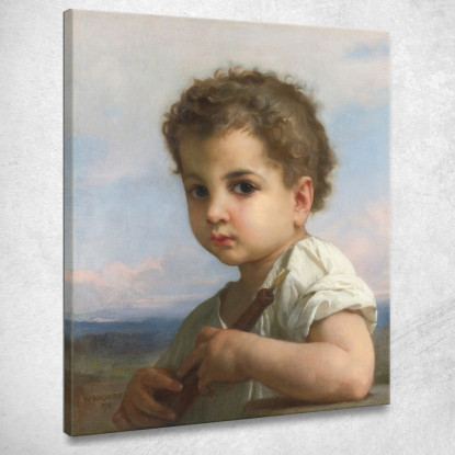 Suonatore Di Flauto William Bouguereau wbg59 quadro stampato su tela
