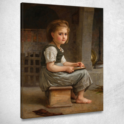 La Piccola Scolaretta William Bouguereau wbg70 quadro stampato su tela