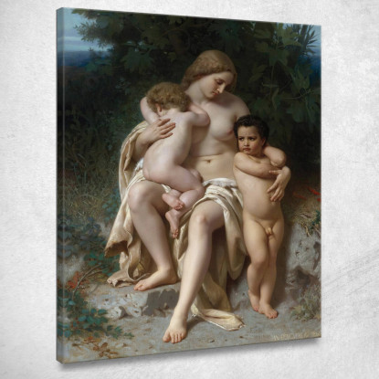 La Prima Discordia Tra Caino E Abele William Bouguereau wbg71 quadro stampato su tela