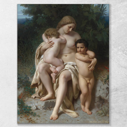 La Prima Discordia Tra Caino E Abele William Bouguereau wbg71 quadro stampato su tela
